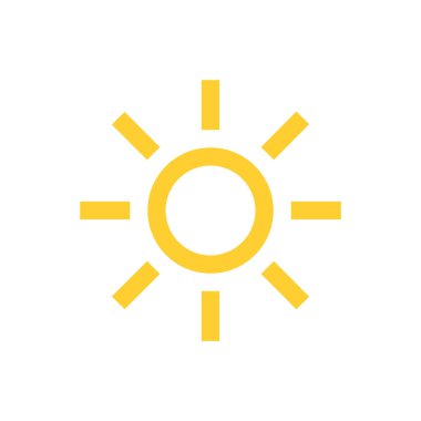 Güneş simgesi, vektör illüstrasyonu 