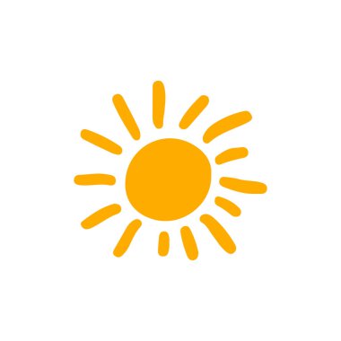 Güneş simgesi, vektör illüstrasyonu 