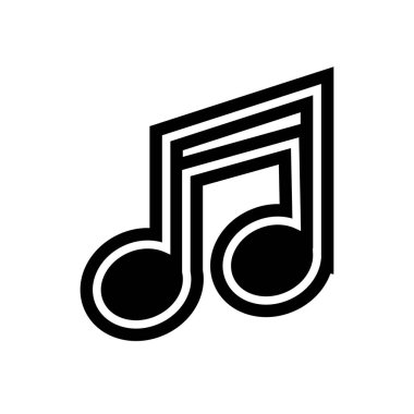 müzik notası ikon vektör illüstrasyonu
