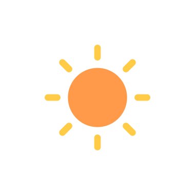 Güneş simgesi, vektör illüstrasyonu 