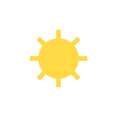 Güneş simgesi, vektör illüstrasyonu 