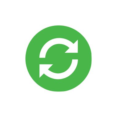 Yeşil geri dönüşüm sembolü kutsal kişilerin resmi, vektör çizim 