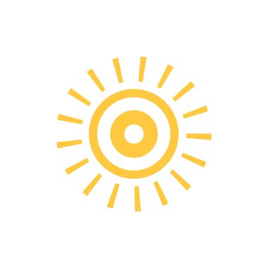 Güneş simgesi, vektör illüstrasyonu 