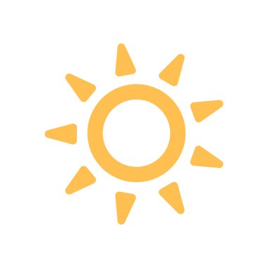 Güneş simgesi, vektör illüstrasyonu 