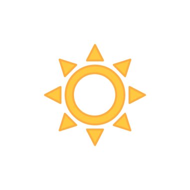 güneş simgesi. Düz tasarım 