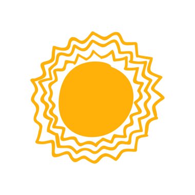 güneş simgesi. Düz tasarım 