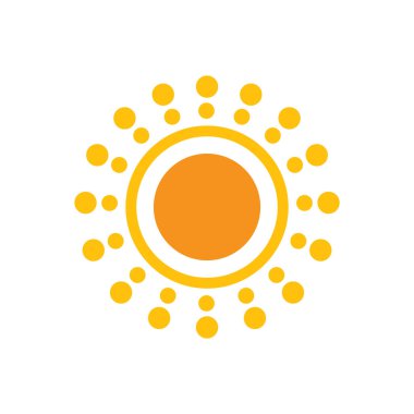 güneş simgesi. Düz tasarım 