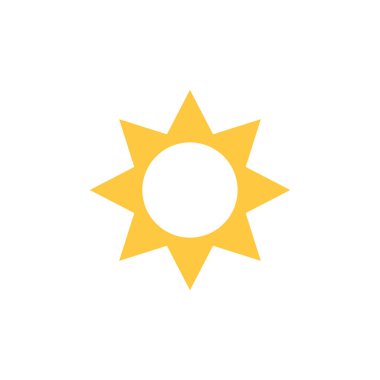 güneş simgesi. Düz tasarım 