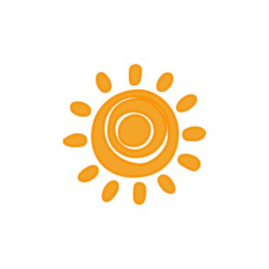 güneş simgesi. Düz tasarım 