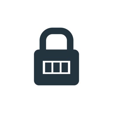 Web ve mobil uygulama tasarımınız için beyaz arkaplanda izole edilmiş kilit simgesi vektörü, kilitli logo konsepti