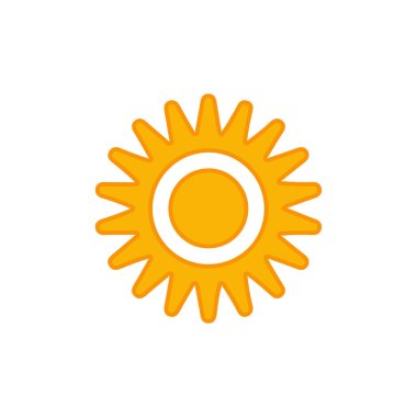 Güneş simgesi, vektör illüstrasyonu 