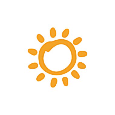 Güneş simgesi, vektör illüstrasyonu 