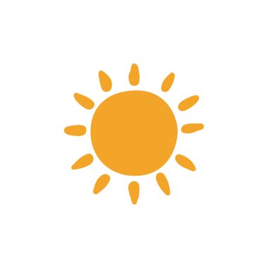 güneş simgesi. Düz tasarım 