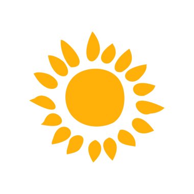 Güneş simgesi, vektör illüstrasyonu 