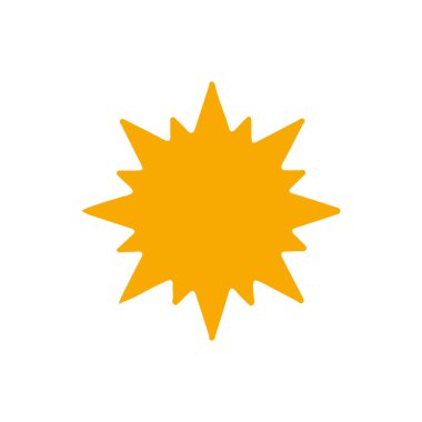 Güneş simgesi, vektör illüstrasyonu 