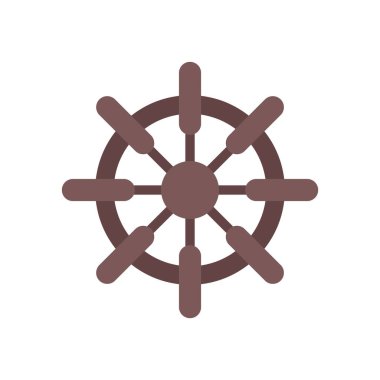 rudder of ship steering wheel simple icon, vector illustration