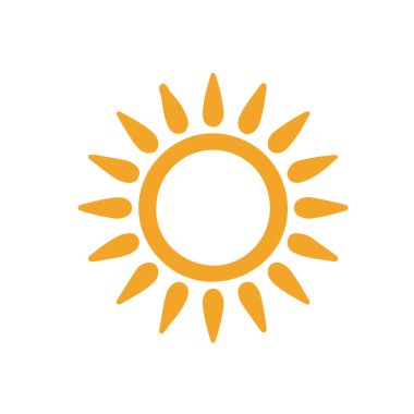 Güneş simgesi, vektör illüstrasyonu 