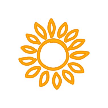 Güneş simgesi, vektör illüstrasyonu 