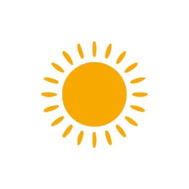 Güneş simgesi, vektör illüstrasyonu 