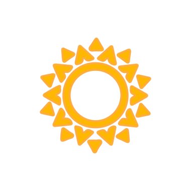 Güneş simgesi, vektör illüstrasyonu 