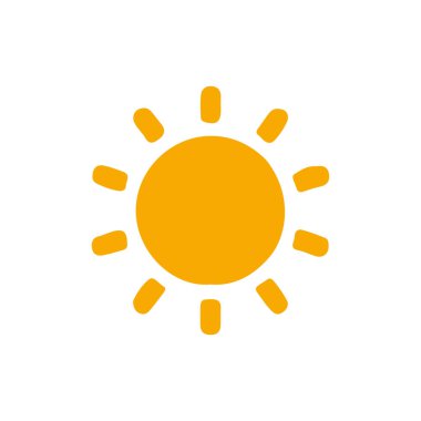 güneş simgesi. Düz tasarım 