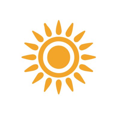 güneş simgesi. Düz tasarım 