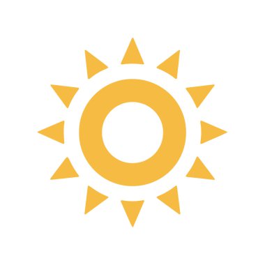 Güneş simgesi, vektör illüstrasyonu 