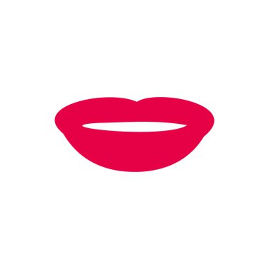 red lips simple icon, vector illustration