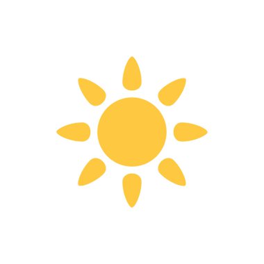 güneş simgesi. Düz tasarım 