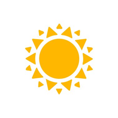 güneş simgesi. Düz tasarım 