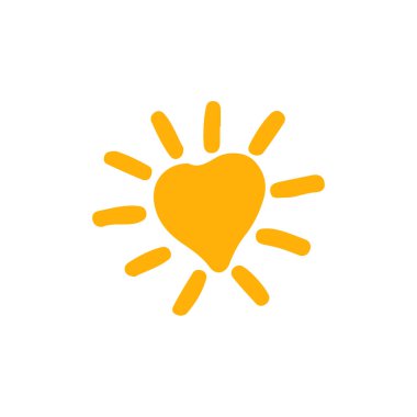 Güneş simgesi, vektör illüstrasyonu 