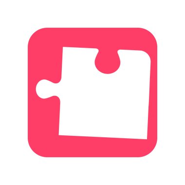 Yapboz simgesi, yapboz vektör çizimi ve alan arkaplanını kopyala