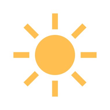 güneş simgesi. Düz tasarım 