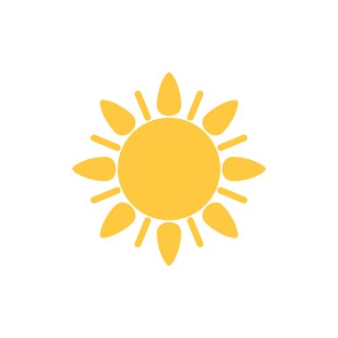 güneş simgesi. Düz tasarım 