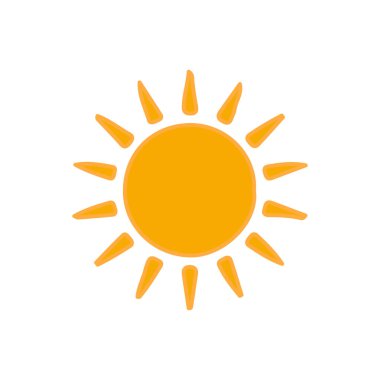 Güneş simgesi, vektör illüstrasyonu 