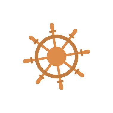 rudder of ship steering wheel simple icon, vector illustration