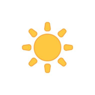 güneş simgesi. Düz tasarım 