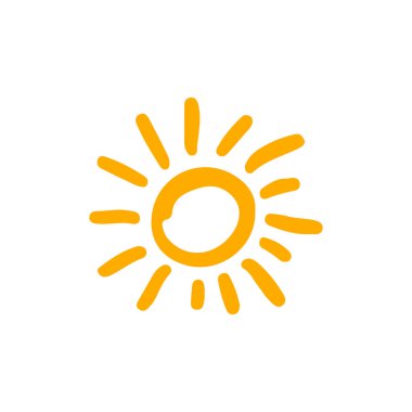 Güneş simgesi, vektör illüstrasyonu 