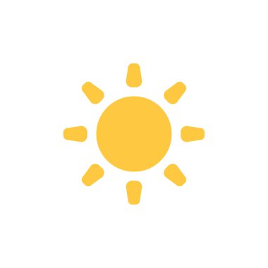 güneş simgesi. Düz tasarım 