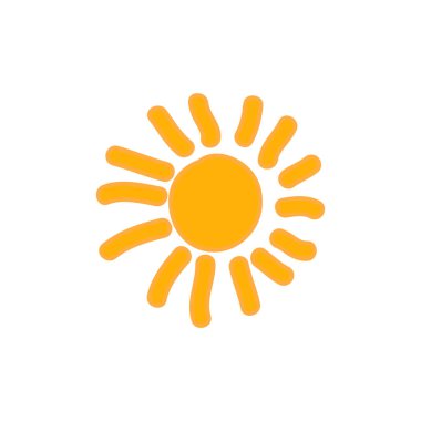 güneş simgesi. Düz tasarım 