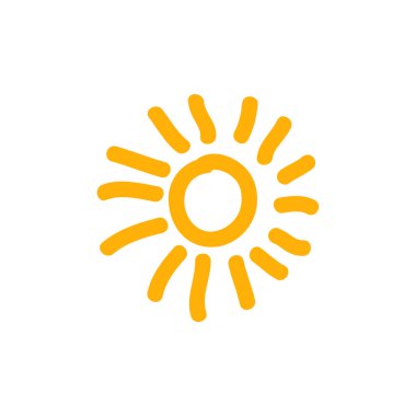 Güneş simgesi, vektör illüstrasyonu 