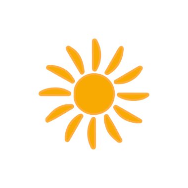 güneş simgesi. Düz tasarım 