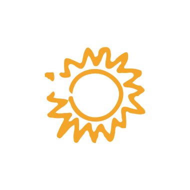 güneş simgesi. Düz tasarım 