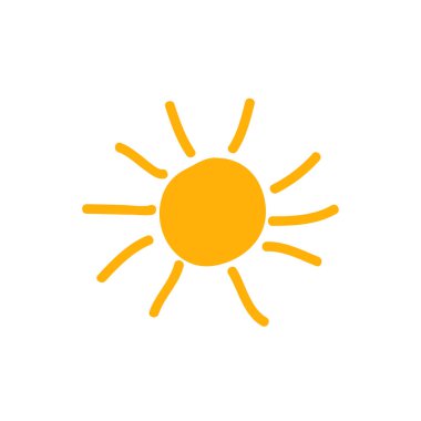 Güneş simgesi, vektör illüstrasyonu 