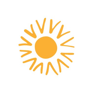 Güneş simgesi, vektör illüstrasyonu 