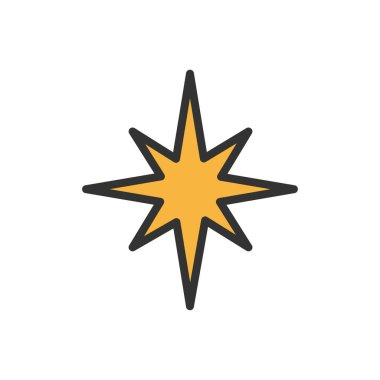 yıldız simgesinin renk vektör illüstrasyonu