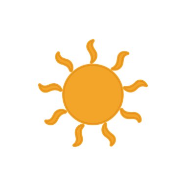 Güneş simgesi, vektör illüstrasyonu 