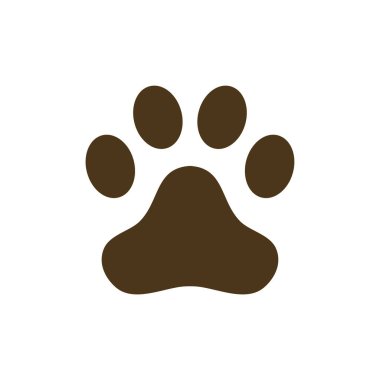 dog paw print icon. flat design style. vector illustration.