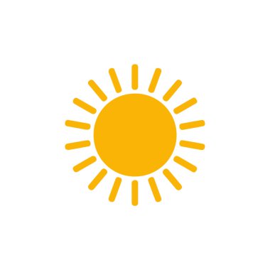 güneş simgesi. Düz tasarım 