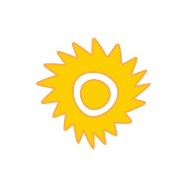 Güneş simgesi, vektör illüstrasyonu 